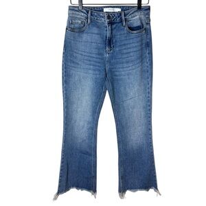 HIDDEN Women’s Sz 29 Happi Frayed Hem Crop Flare Jeans
